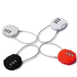 Round Steel Wire Rope Combination Lock for Luggage, Bags, Backpacks, Handle Cases, Mini Three-digit Combination Padlock