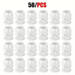 50Pcs Disposable Tattoo Skull Ink Cups Permanent Makeup Coloring Pigment Cup Container Tattoo Accessory for Tattoo Artists