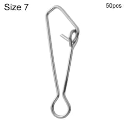 50pcs/pack Fast Clip Lock Fishing Hook Line Connector 0#-7# Stainless Steel Safety Pin Swivel Sea Snap Hooks Fishing Tackle