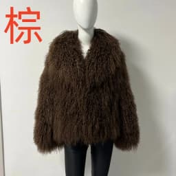 Beiziru Women's Mongolia Sheep Fur Coat Turn-down Collar Real Warm Stylish Outerwear Jacket