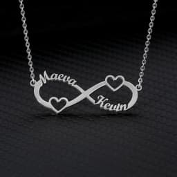 Custom Heart Names Infinity Necklaces For Women Men Stainless Steel Customized Necklace Pendant Personalized Chain Jewelry Gift