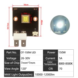 12V 36V LED Stage Light Chip 40W 60W 80W 120W 150W 200W 300W 400W Cold White Luminous For Moving Head Disco DJ Lamp Accessories