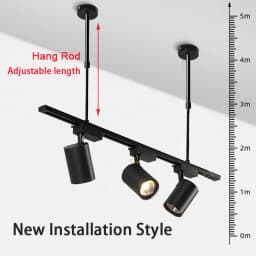 Track Light Rail Set 2 Wire Lighting Fixture 0.5M 1M Spot Led Track Lamp for Living Room Straight/L Shape Connectors Ceiling Box