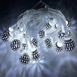 3M 5M 10M Moroccan Silver Metal Balls LED Fairy String Lights Battery USB Operated Wedding Christmas Outdoor Room Garland Deco