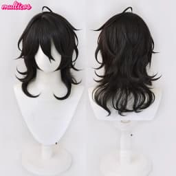 High Quality Game ES Sakuma Rei Sakuma Ritsu Cosplay Wig 30cm 45cm Black Heat Resistant Synthetic Hair Halloween Anime Wigs