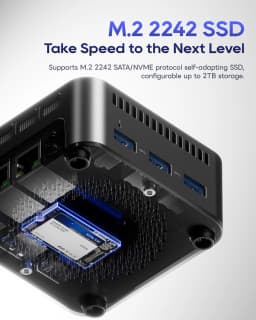 AOOSTAR N1 PRO Mini PC Intel N150 CPU , LPDDR5 4800MHz, Dual 2.5G LAN,M.2 2242 SSD,Dual 2.5G LAN, RAM 12G SSD 512G