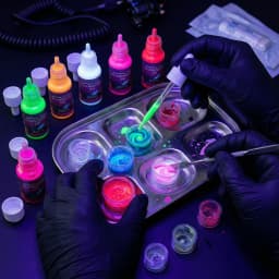 DM Fluorescent Tattoo Ink Set 8PCS 5ml Professional Tattoo Pigment Tattoo Painting Tattoo Supplies Professional Supply