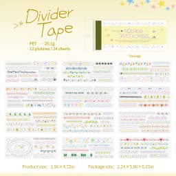Journal GO 24pcs Thread Fluff Nook PET Stickers Lace Line Coil & Pen Decals for Journaling Scrapbooking Mobile Card DIY Crafts
