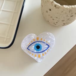 1pc New Devil's Eye Hair Clip Retro Blue Eyes Fatima's Palm Grip Halloween Evil Eye Headpiece