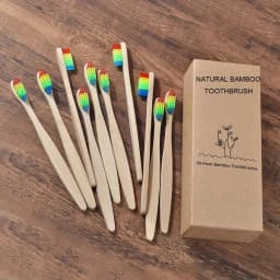 10Pcs Bamboo Toothbrush Eco Friendly Wooden Tooth Brush BPA Free Soft Bristle Tip Charcoal Adults Oral Care Toothbrushes