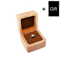 Personalized Natural Wood Ring Box Jewelry Ring Proposal Engagement Wedding Organizer Golden Marriage Lover Anniversary Gift