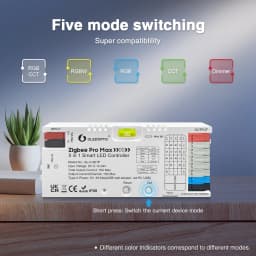 GL-C-601P  ZigBee 3.0 Pro Max 5 in 1 LED Controller RGBCCT RGBW RGB CCT Dim Light Mix 20A Pluggable Fuse App Voice GLEDOPTO