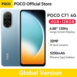 Global Version POCO C71 Smartphone UNISOC T7250 Processor Immersive 6.88" Display 32MP Al Dual Camera 15W Charging 5200mAh