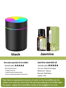 180ml Aromatherapy diffuser Humidifier Aromatherapy essential oil Air purifier Sleeping car carrying home LED 7 color light
