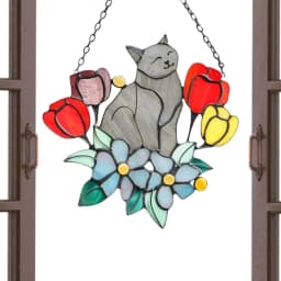 Cat Acrylic Cat On Flowers Cat S Decor For Women Men Hang Ornaments For Patio Living Room Workplace