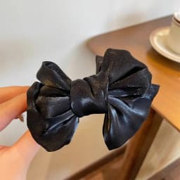 1/2/3pcs Solid Color Shiny Mesh Bow Hair Clip for Woman Fashion Girl Meatball Head Hair Clip Claw Hair Accessories