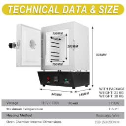 Industrial & Household Jewelry Casting Machine 1150℃ Oven Incubator Furnace With Visualization Window Burnout Equipment 1500W