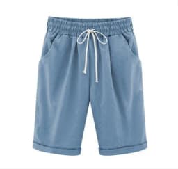 Women Shorts Summer Loose Solid Color Elastic Waist Drawstring Pockets Fashionable Woman's Shorts Dropshipping Sale YDS7088