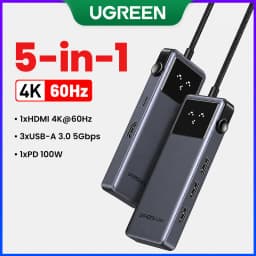 UGREEN Uno USB C HUB 6-in-1 4K60Hz PD100W 10Gbps USB3.2 Splitter Adapter for Laptop Macbook Pro Air USB Expander Docking Station