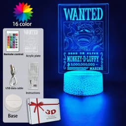 New LED Lamp Remote Control Touch Luffy Zoro USB Night Light Room Decoration Lamps 7/16Color Children's Birthday Decor Gifts