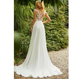 Customized A Line Women Wedding Dresses Chiffon Lace Bridal Gowns Court Train Formal Vestido De Noiva robe de mariée