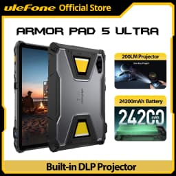 Ulefone Armor Pad 5 Ultra 5G Rugged Tablet Portable Projector 200LM 24200 mAh 120W Up to 12GB +512GB Android 15 11" FHD 64MP