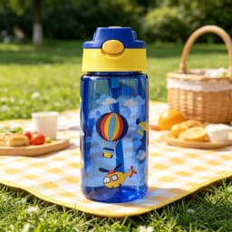 Kids Water Sippy Cup Kids 480ml Water Bottle with Straw and Handle Portable Drinking Bottle Cup Children