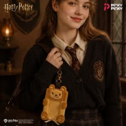 Pinky Harry Potter Card Holder Lion Bag Charm Pendant Keychain for Daily Halloween Christmas Birthday Party Gift for Students