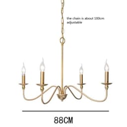 Retro Loft Living Room Chandelier Lighting E14 Vintage American Style Black/Gold Ceiling Chandelier Household Dining Room Light