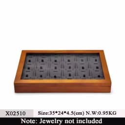 Wooden 3 in1 Multi-function Jewelry Display Box High quality Microfiber Ring Earring Bangle Organizer Case Luxury Storag Box