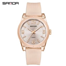 SANDA Top Brand 6277 Transparent Case Children's Quartz Watch Waterproof Night Light Leisure Student Quartz Watch 2025