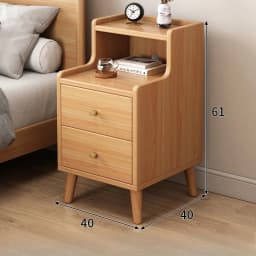 Modern New Chinese Style Nightstand - Narrow Solid Wood Bedside Table with Storage Drawer, Minimalist Bedroom Furniture