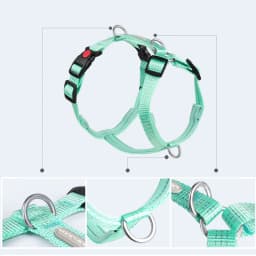 Adjustable Solid Nylon Dog Harness with 2 D-Rings Lightweight Comfortable No-Pull H-typed Dog Chest Harness Outdoor Pet Supplies