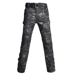 Men's Tactical Combat Uniform Set Black Military Frog Suit Long Sleeve Shirt Cargo Pants for Airsoft Hunting Training