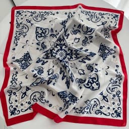 2024 Spring/Summer Retro Horse Print Neckerchief 70*70cm Green Square Scarf Women’s Breathable Imitation Silk Bandannas