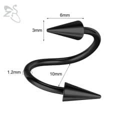 ZS 1 PC 16G Stainless Steel Twisted Nose Ring For Men Women Cone Spike Spiral Helix Cartilage Rings Lip Eyebrow Piercing Jewelry
