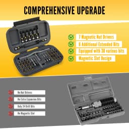 ED 46-in-1 Magnetic Ratchet Screwdriver Set with Bits, Nut Drivers & Storage Case, Multi Repair Tool Kit for Furniture, Computer