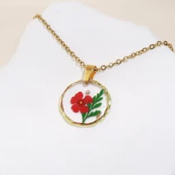 Pressed Flower Charm Necklace Handmaking Epoxy Resin Dried Flower Series Necklaces Natural Flowers Pendant Custom Chain Necklace