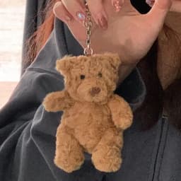 Barcelona Bear Plush Toy Keychain Mini Cute Stuffed Bear Doll Pendant Gift for Girlfriend
