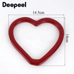 2/4Pcs 14cm Plastic Resin Heart Ring Bags Handle Women's Handbag WovenBag DIY Handmade Purse Frame Handles Bag Accessories