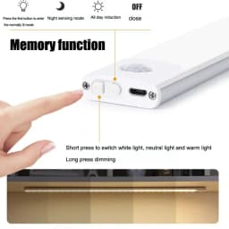 Night Light Motion Sensor Led USB Rechargeable Motion Detector Cabinet Lights 3 Colors In One Lamp Bedroom Kitchen Decor