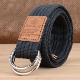 New Unisex Canvas Belt Double Ring Buckle Belts Men Women's Casual Business Cowboy Pants Belt