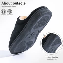 Suede Platform Slippers for men TPR Sole Memory Foam Warm Soft Cushion Non slip Stripe Design Comfortable Indoor House Shoes