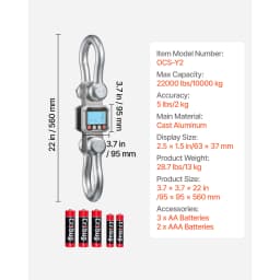 SucceBuy 3000kg/10000kg Digital Crane Scale with LCD & 3 Unit Switch Remote Control Industrial Hanging Scale for Garage Factory