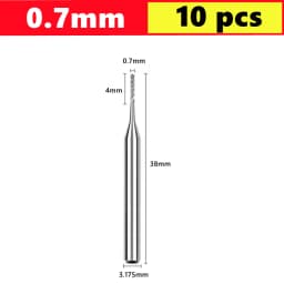 10pcs PCB Corn End Milling Cutter 0.5-3.175mm, 3.175mm (1/8) Shank Hard Alloy PCB Milling Cutter CNC Cutting Milling Cutter