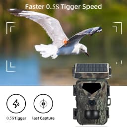 Suntekcam Mini Solar Trail Camera, 20MP 1080P Night Vision IP65 Waterproof, 0.5s Trigger Deer Scouting Wildlife Monitoring