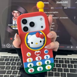 Phone Case for iPhone 17 Pro Max 16 15 14 13 Pro 12 Pro Max 3D Cartoon Hello Kitty Retro Phone Stereoscopic Soft Silicone Cover