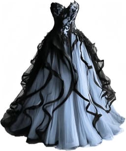 Gothic Wedding Dresses for Bride Layered Tulle Black Bridal Gowns Lace Applique Sweetheart Wedding Gown Dress