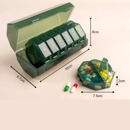 Pill Organizer 4 Compartments 7 Days Portable Travel Weekly Tablet Drug Case for Vitamin Medicine Dispenser Pills Storage Box