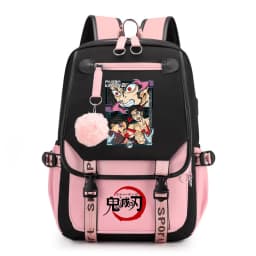 Kids Anime School Backpack Demon Slayer Pattern Casual Daypack for Girls Students Book Bag